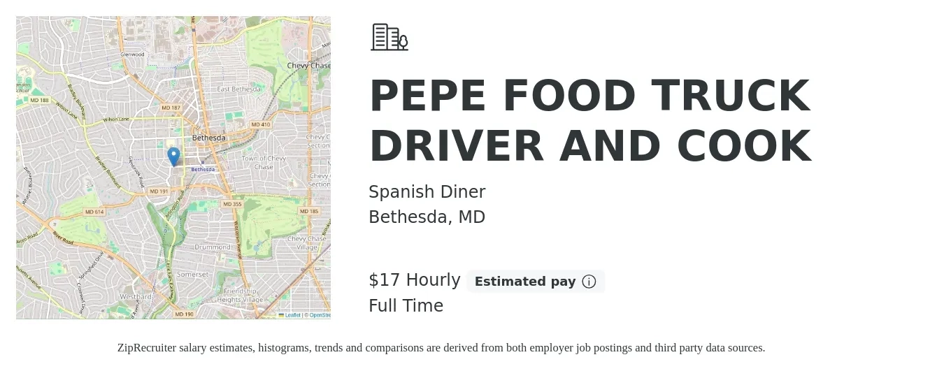 Spanish Diner Pepe Food Truck Driver And Cook Job Bethesda